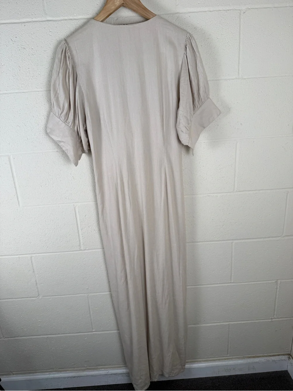 NWT Free People Vintage Summer Midi Dress Beige/Cold Stone Med. Resortwear $98
